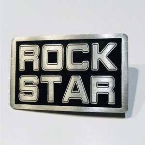 Vintage Rock Star 100% Pure Pewter Belt Buckle 2001 Great American Products 4601